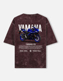 Yamaha R3 Acid Wash Oversized T Shirt Sportbike Graphic Streetwear Motorcycle Rider Tee