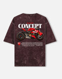 Ducati Streetfighter Concept Acid Wash Oversized T Shirt Superbike Graphic Motorcycle Streetwear Tee