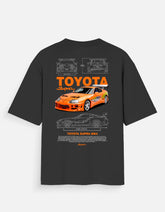 Toyota Supra MK4 Oversized T Shirt JDM Streetwear Racing Car Graphic Tee
