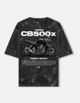 Honda CB500X Adventure Touring Motorcycle Acid Wash Oversized T Shirt Adventure Bike Streetwear Graphic Tee