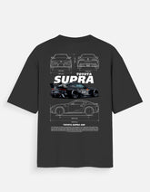Toyota Supra A90 Oversized T Shirt JDM Streetwear Sports Car Graphic Tee