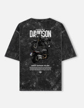 Harley Davidson Fat Bob Acid Wash Oversized T Shirt Cruiser Motorcycle Graphic Streetwear Biker Tee