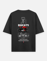 Ducati Streetfighter Blueprint Graphic Oversized T Shirt Premium Superbike Streetwear Cotton Rider Tee