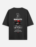 Ducati Streetfighter Blueprint Graphic Oversized T Shirt Premium Superbike Streetwear Cotton Rider Tee