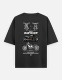 Harley Davidson FXDR Blueprint Graphic Oversized T Shirt Premium Cruiser Biker Streetwear Cotton Tee