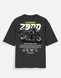Kawasaki Z900 Graphic Oversized T Shirt Premium Naked Superbike Streetwear Cotton Rider Tee White