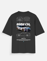 BMW CSL 30 Oversized T Shirt Luxury Sports Car Graphic Streetwear Racing Tee
