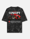 Ducati Streetfighter Concept Acid Wash Oversized T Shirt Superbike Graphic Motorcycle Streetwear Tee