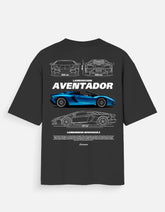 Lamborghini Aventador Oversized T Shirt Supercar Graphic Streetwear Racing Tee