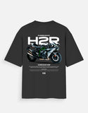 Kawasaki Ninja H2R Graphic Oversized T Shirt Premium Superbike Streetwear Cotton Rider Tee