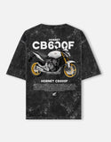 Honda Hornet CB600F Acid Wash Oversized T Shirt Motorcycle Graphic Streetwear Biker Tee