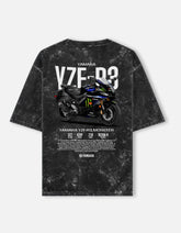 Yamaha YZF R3 Monster Energy Acid Wash Oversized T Shirt MotoGP Racing Sportbike Graphic Streetwear Tee
