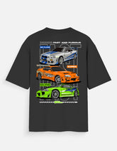 Fast And Furious Skyline Supra Eclipse Oversized T Shirt JDM Racing Streetwear Graphic Tee