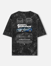 Fast And Furious Nissan Skyline GTR R34 Acid Wash Oversized T Shirt JDM Racing Streetwear Graphic Tee