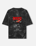Ducati 1199 Panigale Acid Wash Oversized T Shirt Motorcycle Blueprint Graphic Racing Streetwear Tee