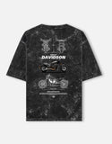 Harley Davidson FXDR Acid Wash Oversized T Shirt Cruiser Motorcycle Blueprint Graphic Streetwear Tee