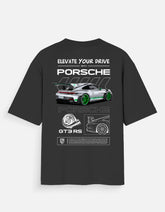 Porsche GT3 RS Oversized T Shirt Luxury Sports Car Streetwear Graphic Tee