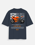 KTM RC8C Graphic Oversized T Shirt Premium Racing Superbike Streetwear Cotton Rider Tee Black