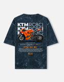 KTM RC 8C Acid Wash Oversized T Shirt Superbike Racing Motorcycle Graphic Streetwear Tee