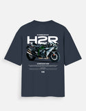 Kawasaki Ninja H2R Graphic Oversized T Shirt Premium Superbike Streetwear Cotton Rider Tee