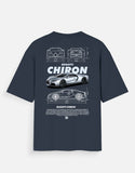 Bugatti Chiron Oversized T Shirt Hypercar Blueprint Graphic Luxury Supercar Streetwear Tee