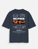 McLaren 720S Oversized T Shirt Supercar Blueprint Graphic Luxury Streetwear Tee
