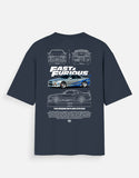 Fast Furious Nissan Skyline GTR R34 Oversized T Shirt JDM Racing Streetwear Graphic Tee