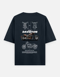 Harley Davidson Softail FXDR Blueprint Graphic Oversized T Shirt Premium Cruiser Biker Streetwear Cotton Tee
