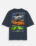 Fast And Furious Skyline Supra Eclipse Oversized T Shirt JDM Racing Streetwear Graphic Tee