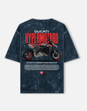 Ducati Hypermotard 950 RVE Acid Wash Oversized T Shirt Supermoto Motorcycle Graphic Streetwear Tee