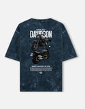 Harley Davidson Fat Bob Acid Wash Oversized T Shirt Cruiser Motorcycle Graphic Streetwear Biker Tee