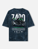 Kawasaki Z400 Acid Wash Oversized T Shirt Naked Bike Motorcycle Graphic Streetwear Tee