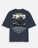 Kawasaki Z900 Graphic Oversized T Shirt Premium Naked Superbike Streetwear Cotton Rider Tee White