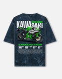 Kawasaki ZX10R Acid Wash Oversized T Shirt Ninja Superbike Racing Motorcycle Graphic Streetwear Tee