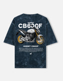 Honda Hornet CB600F Acid Wash Oversized T Shirt Motorcycle Graphic Streetwear Biker Tee