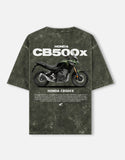 Honda CB500X Adventure Touring Motorcycle Acid Wash Oversized T Shirt Adventure Bike Streetwear Graphic Tee