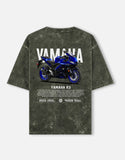 Yamaha R3 Acid Wash Oversized T Shirt Sportbike Graphic Streetwear Motorcycle Rider Tee