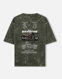 Harley Davidson Softail FXDR Acid Wash Oversized T Shirt Motorcycle Blueprint Graphic Biker Streetwear Tee