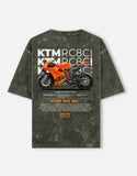 KTM RC 8C Acid Wash Oversized T Shirt Superbike Racing Motorcycle Graphic Streetwear Tee