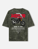 Honda CB500X Adventure Touring Motorcycle Acid Wash Oversized T Shirt Adventure Bike Graphic Streetwear Tee