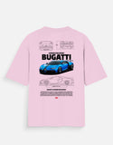 Bugatti Chiron Pur Sport Oversized T Shirt Hypercar Blueprint Graphic Luxury Supercar Streetwear Tee