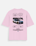 BMW CSL 30 Oversized T Shirt Luxury Sports Car Graphic Streetwear Racing Tee