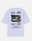 Back To The Future Delorean DMC 12 Oversized T Shirt Retro Movie Car Blueprint Streetwear Tee