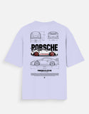 Porsche 911 GT3 RS Oversized T Shirt Sports Car Blueprint Graphic Streetwear Tee