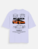 McLaren 720S Oversized T Shirt Supercar Blueprint Graphic Luxury Streetwear Tee