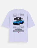 Bugatti Chiron Pur Sport Oversized T Shirt Hypercar Blueprint Graphic Luxury Supercar Streetwear Tee