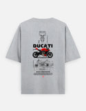 Ducati Streetfighter Blueprint Graphic Oversized T Shirt Premium Superbike Streetwear Cotton Rider Tee