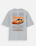 Toyota Supra MK4 Oversized T Shirt JDM Streetwear Racing Car Graphic Tee