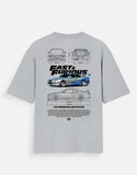 Fast Furious Nissan Skyline GTR R34 Oversized T Shirt JDM Racing Streetwear Graphic Tee