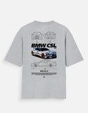 BMW CSL 30 Oversized T Shirt Luxury Sports Car Graphic Streetwear Racing Tee